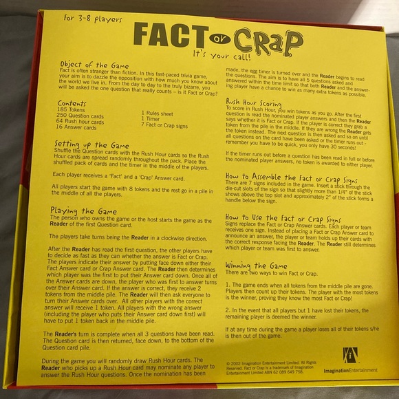 Fact or Crap it’s your call!
Board game
Used 1x - Picture 6 of 6